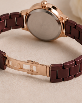 Burgundy Elegance Watch