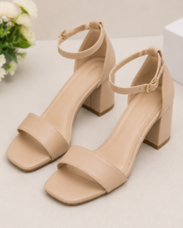 Elegant Nude Block Heels