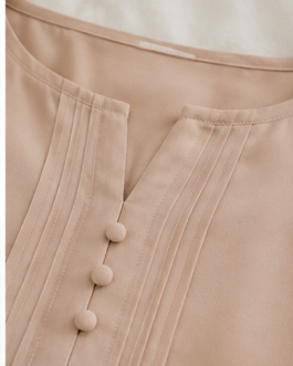 Beige Casual Button Top